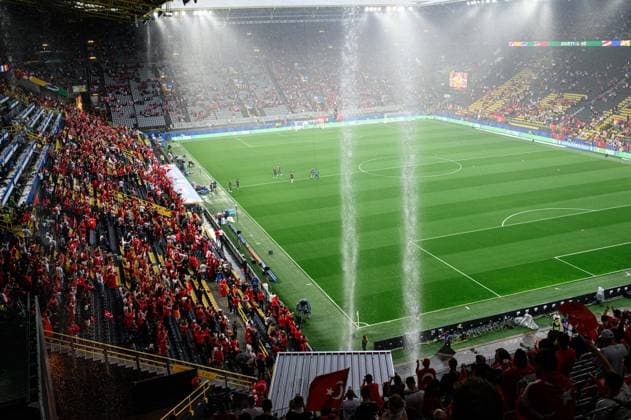 DORTMUND, GERMANY - 18 JUNE, 2024: Rain before The football match of EURO 2024 Turkey vs. Georgia at Signal Iduna Park  Copyright: xVITALIIxKLIUIEVx
