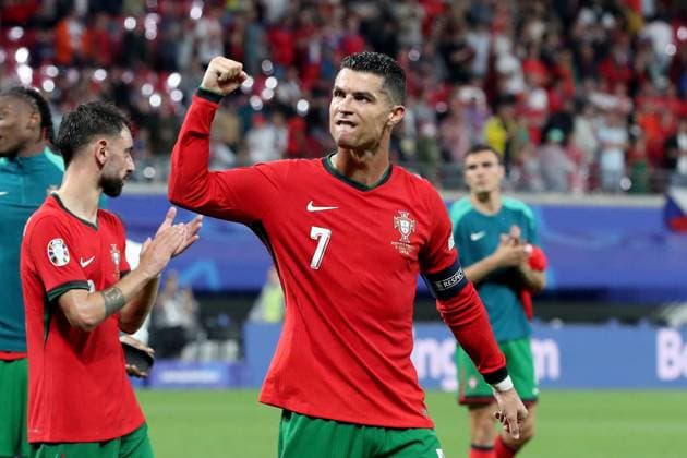 18.06.2024, xtgx, Fussball EM 2024, Portugal - Tschechien emspor, v.l. Jubel, Freude, Emotionen ueber den Sieg bei Portugal Cristiano Ronaldo (Portugal) (DFL DFB REGULATIONS PROHIBIT ANY USE OF PHOTOGRAPHS as IMAGE SEQUENCES and or QUASI-VIDEO) Leipzig