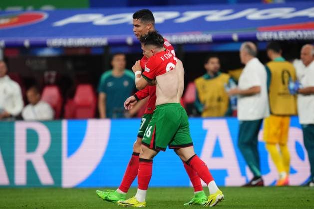 GER: Portugal v Czechia. UEFA EURO, EM, Europameisterschaft,Fussball 2024 Cristiano Ronaldo with Francisco Conceicao of Portugal during the UEFA Euro 2024 match between Portugal and Czechia, Group F, date 1, played at Red Bull Arena Stadium on June 18, 2024 in Leipzig, Germany. kpng Copyright: xBaguxBlancox xPRESSINPHOTOx PS_240618_POR_REP_045