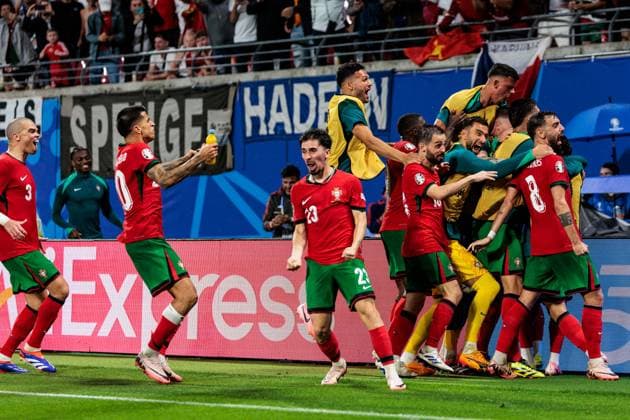 UEFA EURO 2024: Portugal - Tschechien; 18.06.2024 Jubel zum 2:1 durch Francisco Fernandes Da Conceicao (Portugal, 26) UEFA EURO 2024: Portugal - Tschechien; Leipzig Stadium, Leipzig am 18.06.2024 Copyright: xBEAUTIFULxSPORTS Wunderlx