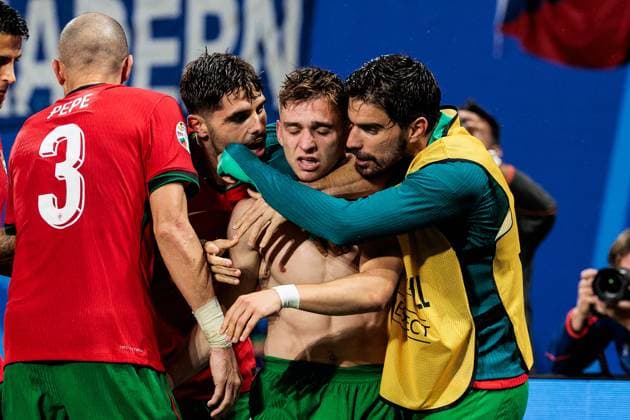 UEFA EURO 2024: Portugal - Tschechien; 18.06.2024 Jubel zum 2:1 durch Francisco Fernandes Da Conceicao (Portugal, 26) UEFA EURO 2024: Portugal - Tschechien; Leipzig Stadium, Leipzig am 18.06.2024 Copyright: xBEAUTIFULxSPORTS Wunderlx