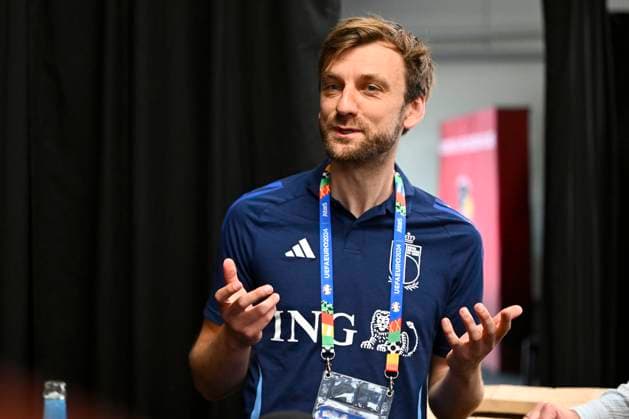 Belgium Media Activities - UEFA EURO, EM, Europameisterschaft,Fussball 2024 19 06 2024 FREIBERG AM NECKA, GERMANY - JUNE 19 : Operational director football Jelle Schelstraete talking to the press during a press conference, PK, Pressekonferenz of the Belgian Red Devils at the UEFA EURO 2024 European Football Championship tournament on June 19, 2024 in Freiberg am Necka, Germany, 19 06 2024 Freiberg am Necka Germany  Copyright: xVincentxKalutx
