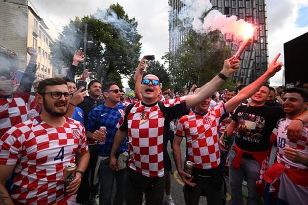 PXL_Hamburg football fans Football fans enjoy atmosphere in Hamburg, Germany on 19. June 2024. before UEFA EURO, EM, Europameisterschaft,Fussball 2024 match Croatia - Albania. MarkoxLukunic PIXSELL