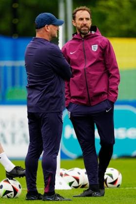 England manager Gareth Southgate England Training Session, UEFA European Championship, EM, Europameisterschaft 2024, Group C, Football, Spa & Golf Resort Weimarer Land, Blankenhain, Germany, 19 Jun 2024 EDITORIAL USE ONLY No use with unauthorised audio, video, data, fixture lists, club league logos or live services. Online in-match use limited to 120 images, no video emulation. No use in betting, games or single club league player publications. Copyright: xDavexShopland Shutterstockx 14546613h