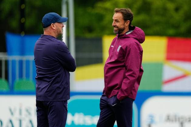 England manager Gareth Southgate England Training Session, UEFA European Championship, EM, Europameisterschaft 2024, Group C, Football, Spa & Golf Resort Weimarer Land, Blankenhain, Germany, 19 Jun 2024 EDITORIAL USE ONLY No use with unauthorised audio, video, data, fixture lists, club league logos or live services. Online in-match use limited to 120 images, no video emulation. No use in betting, games or single club league player publications. Copyright: xDavexShopland Shutterstockx 14546613i