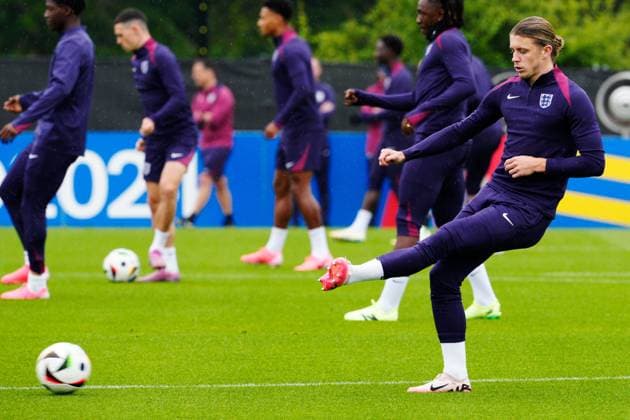 Conor Gallagher of England England Training Session, UEFA European Championship, EM, Europameisterschaft 2024, Group C, Football, Spa & Golf Resort Weimarer Land, Blankenhain, Germany, 19 Jun 2024 EDITORIAL USE ONLY No use with unauthorised audio, video, data, fixture lists, club league logos or live services. Online in-match use limited to 120 images, no video emulation. No use in betting, games or single club league player publications. Copyright: xDavexShopland Shutterstockx 14546613am