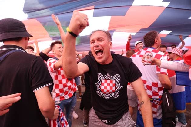 EURO 2024 Croatia Flag Croatia fans are pictured with a giant flag ahead of the UEFA EURO, EM, Europameisterschaft,Fussball 2024 Group stage match Croatia v Albania at Hamburg, Germany on June 19, 2024. The flag measures 107 by 12.5 meters and weighs 140 kilograms. SanjinxStrukic PIXSELL