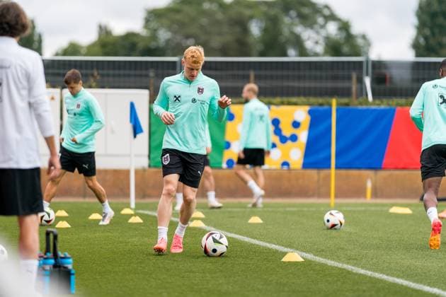SOCCER - UEFA EURO, EM, Europameisterschaft,Fussball 2024 BERLIN,GERMANY,19.JUN.24 - SOCCER -UEFA EURO 2024, OEFB, Oesterreichischer Fussball-Bund, training. Image shows Nicolas Seiwald (AUT).  GEPAxpictures xJohannesxFriedl