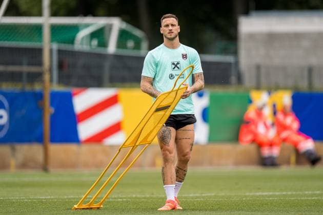 SOCCER - UEFA EURO, EM, Europameisterschaft,Fussball 2024 BERLIN,GERMANY,19.JUN.24 - SOCCER -UEFA EURO 2024, OEFB, Oesterreichischer Fussball-Bund, training. Image shows Marcel Sabitzer (AUT).  GEPAxpictures xJohannesxFriedl