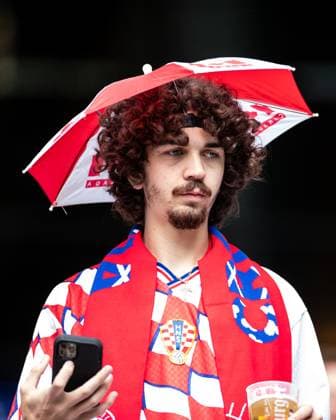 UEFA EURO, EM, Europameisterschaft,Fussball 2024: Albanien - Kroatien; 19.06.2024 Kroatische Fan, Kroatien. UEFA EURO 2024: Albanien - Kroatien; Volksparkstadion, Hamburg; 19.06.2024 Copyright: xBEAUTIFULxSPORTS Buriakovx