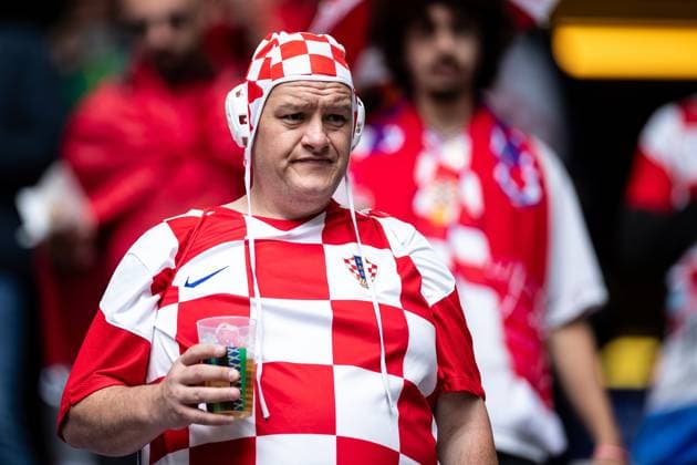 UEFA EURO, EM, Europameisterschaft,Fussball 2024: Albanien - Kroatien; 19.06.2024 Kroatische Fan, Kroatien. UEFA EURO 2024: Albanien - Kroatien; Volksparkstadion, Hamburg; 19.06.2024 Copyright: xBEAUTIFULxSPORTS Buriakovx