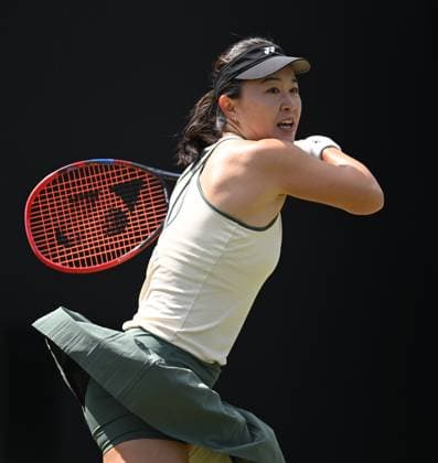 Lin Zhu of China in action during her second round match Rothesay Classic Birmingham, Day 3, Tennis, Edgbaston Priory Club, Birmingham, UK - 19 June 2024  Copyright: xAnnaxGowthorpe Shutterstockx 14543326d