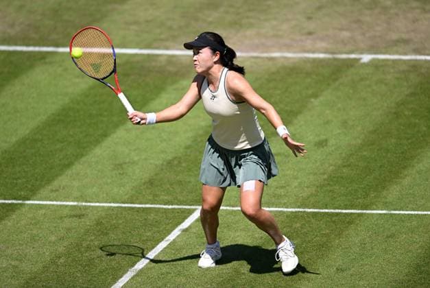 Lin Zhu of China in action during her second round match Rothesay Classic Birmingham, Day 3, Tennis, Edgbaston Priory Club, Birmingham, UK - 19 June 2024  Copyright: xAnnaxGowthorpe Shutterstockx 14543326l