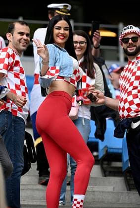 PXL_Ivana Knoll CRO fan HAMBURG, GERMANY - JUNE 19: Fan of Croatia, Ivana Knoll, before the UEFA EURO, EM, Europameisterschaft,Fussball 2024 group stage match between Croatia and Albania at Volksparkstadion on June 19, 2024 in Hamburg, Germany. MarkoxLukunic PIXSELL