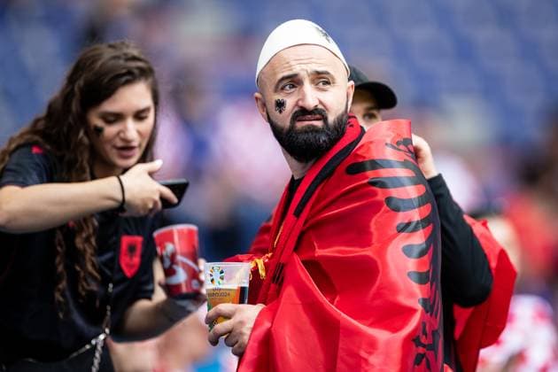UEFA EURO, EM, Europameisterschaft,Fussball 2024: Albanien - Kroatien; 19.06.2024 Fans von Albanien UEFA EURO 2024: Albanien - Kroatien; Volksparkstadion, Hamburg; 19.06.2024 Copyright: xBEAUTIFULxSPORTS Buriakovx