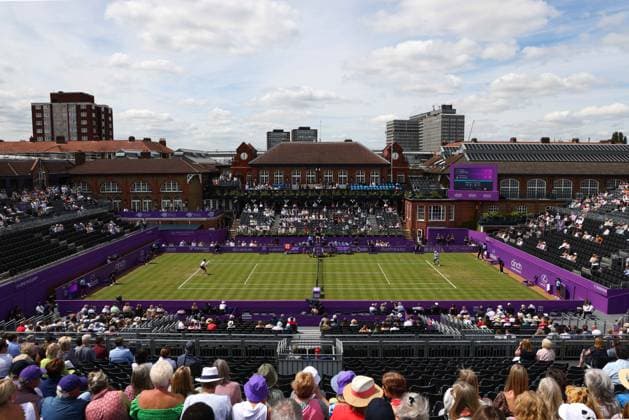 19th June 2024; Cinch Championships, Queens Club, West Kensington, London, England: Cinch Championships Queens Club, Day 3; Spectators at Centre Court watching the Rinky Hijikata (AUS) vs Matteo Arnaldi (ITA), mens singles match  ActionPlus12656722 JohnxPatrickxFletcher