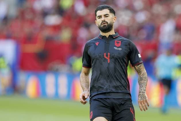 HAMBURG, Volkspark Stadium ,19-06-2024 , European Football Championship Euro2024, Group stage match no.15 between Croatia and Albania, Albania player Elseid Hysaj Croatia - Albania (Euro2024)  x25531765x Copyright: