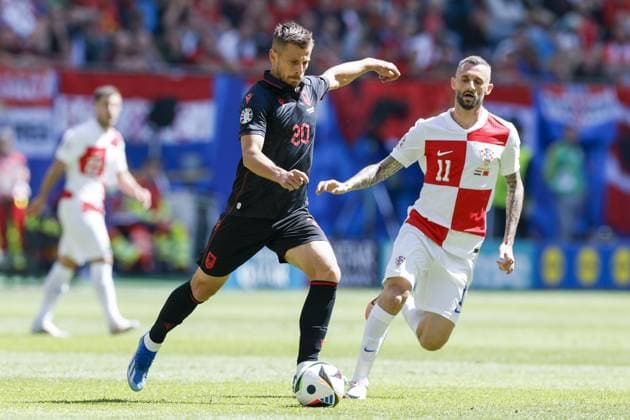 HAMBURG, Volkspark Stadium ,19-06-2024 , European Football Championship Euro2024, Group stage match no.15 between Croatia and Albania, Albania player Ylber Ramadani Croatia - Albania (Euro2024)  x25531866x Copyright: