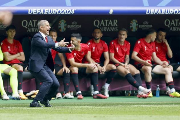 HAMBURG, Volkspark Stadium ,19-06-2024 , European Football Championship Euro2024, Group stage match no.15 between Croatia and Albania, Albania trainer coach Sylvio Mendes De Campos Croatia - Albania (Euro2024)  x25532216x Copyright:
