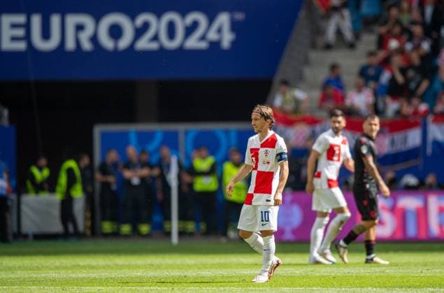 Fussball, Herren, Saison 2023 24, Euro 2024 Gruppe B (2. Spieltag) in Hamburg, Kroatien - Albanien, Luka Modric (Kroatien), 19.06. 2024, Copyright: xSebastianxRäppold MatthiasxKochx