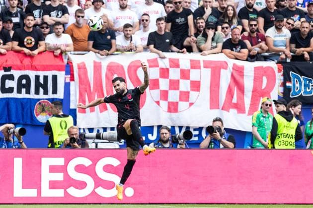 UEFA EURO, EM, Europameisterschaft,Fussball 2024: Albanien - Kroatien; 19.06.2024 Elseid Hysaj (Albania, 4) UEFA EURO 2024: Kroatien - Albanien ; Volksparkstadion, Hamburg; 19.06.2024 Copyright: xBEAUTIFULxSPORTS Buriakovx