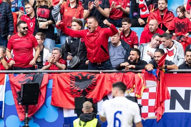 UEFA EURO, EM, Europameisterschaft,Fussball 2024: Albanien - Kroatien; 19.06.2024 Fans von Albanien UEFA EURO 2024: Kroatien - Albanien ; Volksparkstadion, Hamburg; 19.06.2024 Copyright: xBEAUTIFULxSPORTS Buriakovx