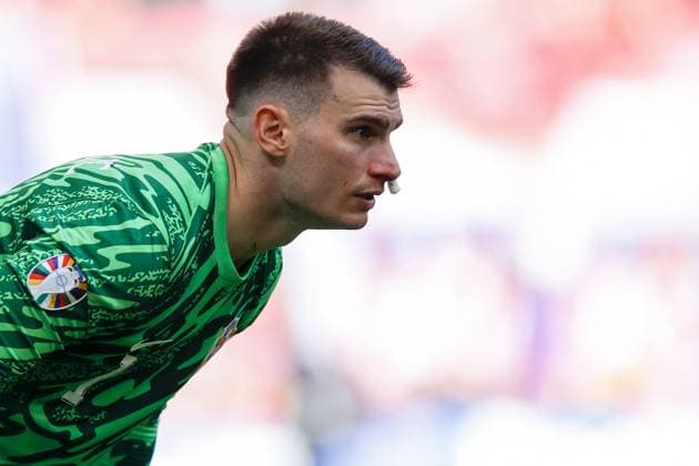 Sport Bilder des Tages HAMBURG, Volkspark Stadium ,19-06-2024 , European Football Championship Euro2024, Group stage match no.15 between Croatia and Albania, Croatia goalkeeper Dominik Livakovic Croatia - Albania (Euro2024)  x25532860x Copyright: