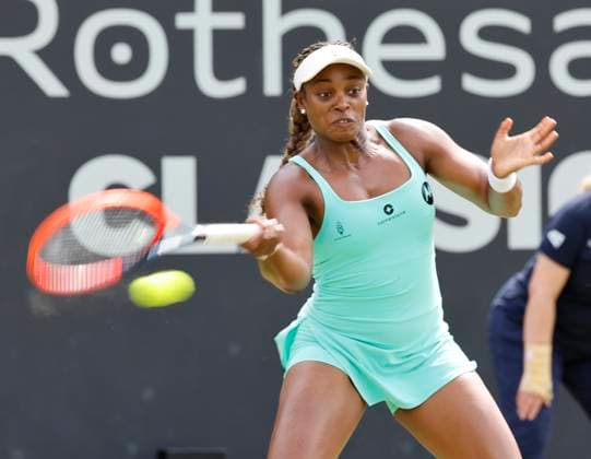 19th June 2024; Edgbaston Priory Club, Birmingham, England: Rothesay Tennis Classic Birmingham, Day 3; Slow shutter speed shot of Sloane Stephens (USA) in her womens singles match against Elizabetta Cocciaretto (ITA)  ActionPlus12656835 RogerxEvans