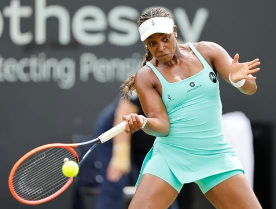 19th June 2024; Edgbaston Priory Club, Birmingham, England: Rothesay Tennis Classic Birmingham, Day 3; Sloane Stephens (USA) in her womens singles match against Elizabetta Cocciaretto (ITA)  ActionPlus12656840 RogerxEvans