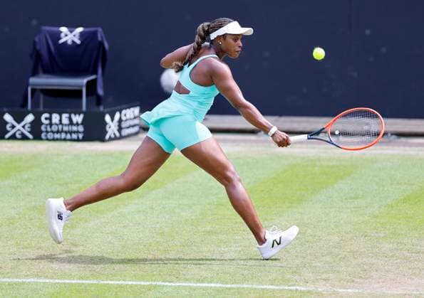19th June 2024; Edgbaston Priory Club, Birmingham, England: Rothesay Tennis Classic Birmingham, Day 3; Sloane Stephens (USA) in her womens singles match against Elizabetta Cocciaretto (ITA)  ActionPlus12656850 RogerxEvans