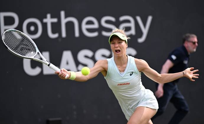 Viktorija Golubic of Switzerland in action during her second round match Rothesay Classic Birmingham, Day 3, Tennis, Edgbaston Priory Club, Birmingham, UK - 19 June 2024  Copyright: xAnnaxGowthorpe Shutterstockx 14543326as