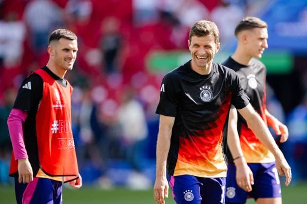240619 Thomas Mueller of Germany ahead of the UEFA EURO, EM, Europameisterschaft,Fussball 2024 Football Championship match between Germany and Hungary on June 19, 2024 in Stuttgart. Photo: Jesper Zerman BILDBYRAN kod JZ JZ0542 fotboll football soccer fotball fotbolls-em europamästerskap em uefa euro uefa european football championship euro 2024 tyskland germany hungary bbeng Copyright: JESPERxZERMAN BB240619JZ022