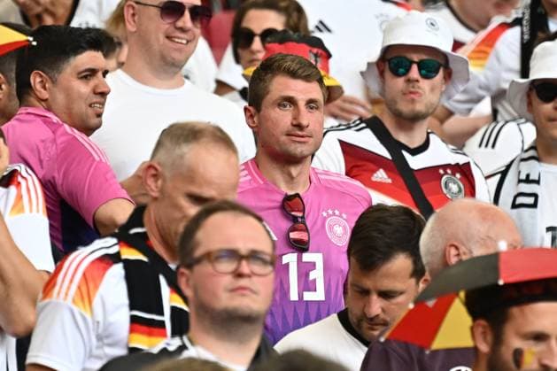 19.06.2024, xscotx, Fussball EM 2024, Deutschland - Ungarn, emspor, v.l. Simon Müller (Bruder von Thomas Mueller (Müller, Deutschland, 13) ) Stuttgart