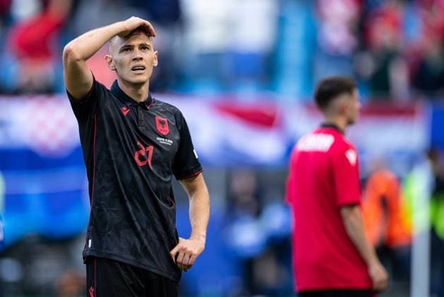UEFA EURO, EM, Europameisterschaft,Fussball 2024: Albanien - Kroatien; 19.06.2024 Krstijan Aslani (Albania, 21) UEFA EURO 2024: Albanien - Kroatien; Volksparkstadion, Hamburg; 19.06.2024 Copyright: xBEAUTIFULxSPORTS Buriakovx