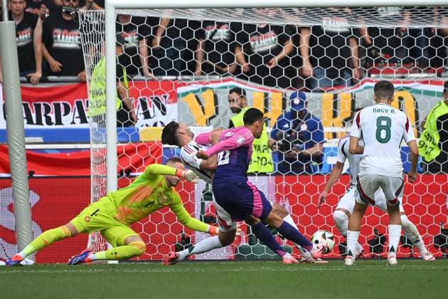 Sport Bilder des Tages Dortmund, Stuttgart Stadion, 19.06.24, GER, Herren, UEFA EURO, EM, Europameisterschaft,Fussball 2024, Deutschland - Ungarn Bild: Jamal MUSIALA (Deutschland) macht das Tor zum 1:0 Only for editorial use! UEFA regulations prohibit any use of photographs as image sequences and or quasi-video. Baden-Wuerttemberg Deutschland