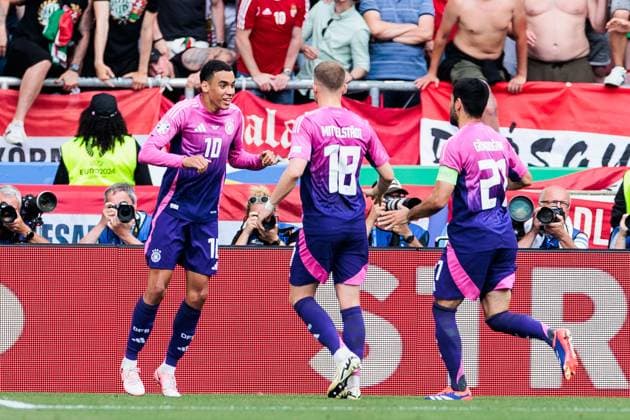 UEFA EURO 2024: Deutschland - Ungarn; 19.06.2024 Jubel zum 1:0 durch Jamal Musiala (Deutschland, 10) UEFA EURO 2024: Deutschland - Ungarn; Stuttgart Arena, Stuttgart am 19.06.2024 Copyright: xBEAUTIFULxSPORTS Wunderlx