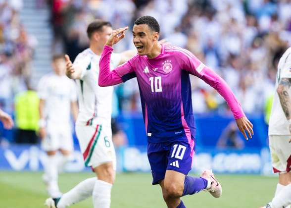 Stuttgart, MHP Arena, 19.06.2021: Jamal Musiala of germany celebrates scoring the 1:0 goal during the match UEFA European Championship, EM, Europameisterschaft 2024 Germany v. Hungary.