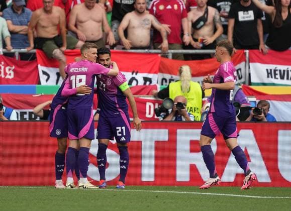 GER, EM UEFA 2024, Group A, Germany vs Hungary 19.06.2024, Stuttgart Arena, Stuttgart, GER, EM UEFA 2024, Group A, Germany vs Hungary, im Bild Jamal Musiala (Germany) freut sich über das Tor zum 1:0.
