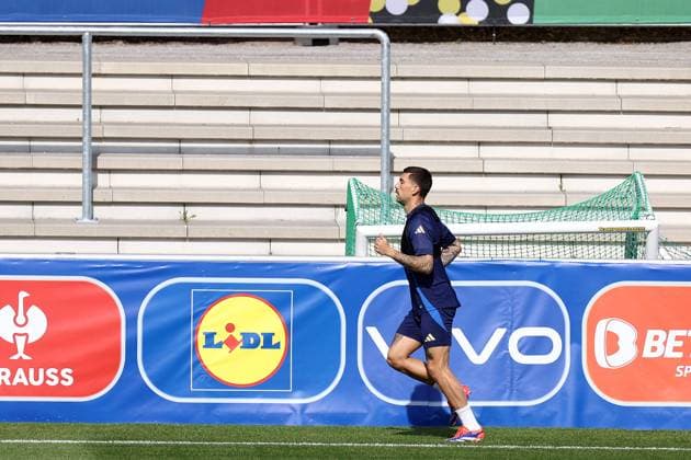 Training Session Mattia Zaccagni of Italy during Italy training session on the eve of their UEFA EURO, EM, Europameisterschaft,Fussball 2024 Group B football match against Spain at Hemberg-Stadion on June 19, 2024 in Iserlohn, Germany . Iserlohn Hemberg-Stadion Germany Copyright: xMarcoxCanonierox