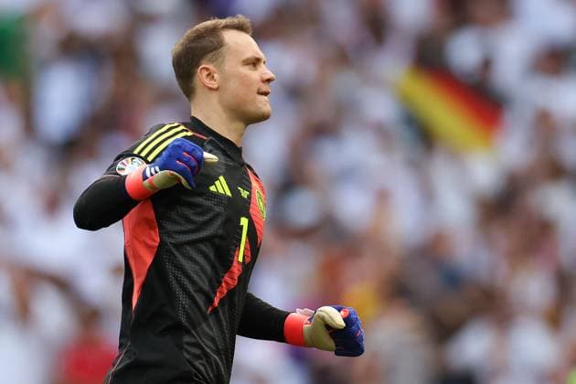 Stuttgart, Arena Stuttgart Wednesday, June 19, 2024 UEFA EURO, EM, Europameisterschaft,Fussball 2024 Germany, Group A stage Matchday 2 Group A Germany - Hungary, goalkeeper, Torwart Manuel Neuer (Germany) Torjubel, Goal celebration, celebrate the goal Copyright: JoaquimxFerreira