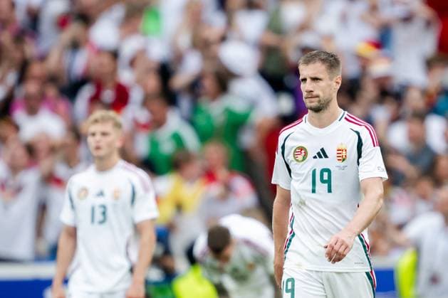 240619 Barnabas Varga of Hungary looks dejected after the 2-0 goal during the UEFA EURO, EM, Europameisterschaft,Fussball 2024 Football Championship match between Germany and Hungary on June 19, 2024 in Stuttgart. Photo: Jesper Zerman BILDBYRAN kod JZ JZ0542 fotboll football soccer fotball fotbolls-em europamästerskap em uefa euro uefa european football championship euro 2024 tyskland germany hungary bbeng depp Copyright: JESPERxZERMAN BB240619JZ123