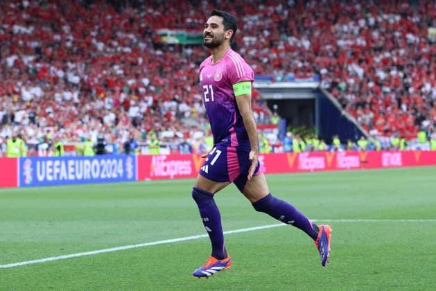 Fußball UEFA EURO, EM, Europameisterschaft,Fussball 2024 Gruppenphase 2. Spieltag Deutschland - Ungarn am 19.06.2024 in der Stuttgart Arena in Stuttgart Torjubel zum 2:0 durch Ilkay Gündogan ( Deutschland )