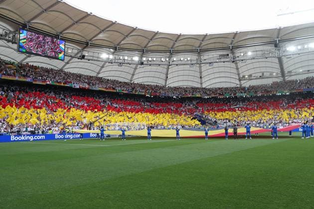 EM 2024: Deutschland - Ungarn am 19.06.2024 in der Stuttgart Arena in Stuttgart Die Deutschland Fans mit einer Choreographie