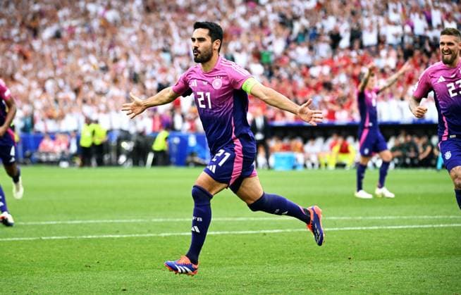Fussball, Europameisterschaft, EURO 2024, Gruppe A, MHP-Arena Stuttgart: Deutschland - Ungarn; Jubel Ilkay Gündogan (GER) nach seinem Tor zum 2:0. Jubel, Freude, Aktion.