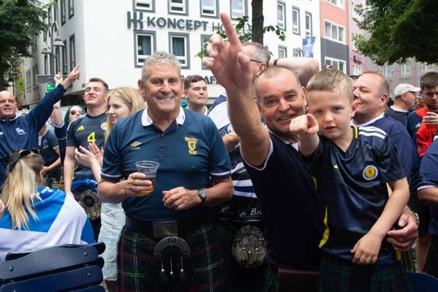 Football Fans Party In Cologne Ahead Of Upcoming Game Of UEFA Between Switzerland And Scotland Scotland football fans are gathering in the old town of Cologne ahead of tonight s UEFA game between Switzerland and Scotland at Cologne Rhein Energie Stadium in Cologne, Germany, on June 19, 2024. Cologne Germany  Copyright: xYingxTangx originalFilename:tang-notitle240619_npyqO.jpg