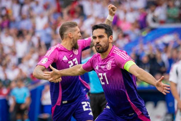 Sport Bilder des Tages Stuttgart, Germany. 19th Jun 2024. Goal celebration: Ilkay Gündogan (DFB) Robert Andrich (DFB) Germany - Hungary Deutschland - Ungarn 19.06.2024