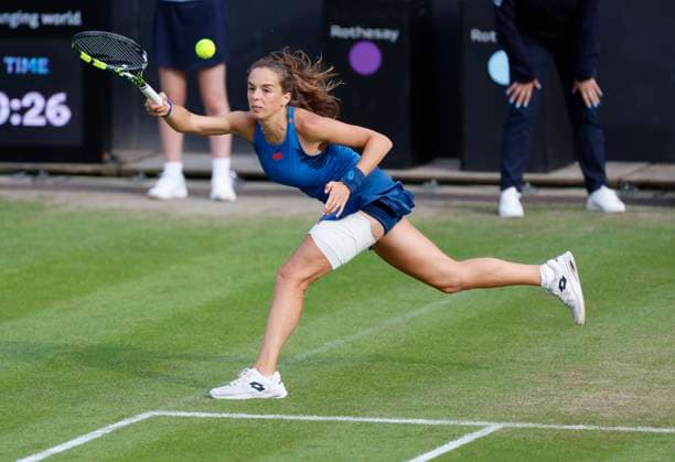 19th June 2024; Edgbaston Priory Club, Birmingham, England: Rothesay Tennis Classic Birmingham, Day 3; Lucia Bronzetti (ITA) in her womens singles match against Anastasia Potapova  ActionPlus12656977 RogerxEvans
