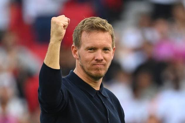 Sport Bilder des Tages Bundestrainer Julian NAGELSMANN (GER) ballt die Faust,Jubel,Freude,Begeisterung, Einzelbild,angeschnittenes Einzelmotiv,Portraet,Portrait,Porträt, Gruppenphase Gruppe A Deutschland (GER) - Ungarn (HUN) 2-0 am 19.06.2024, Stuttgart Arena. Fussball UEFA EURO, EM, Europameisterschaft,Fussball 2024 GERMANY vom 14.06.2024 - 14.07.2024. *** German coach Julian NAGELSMANN GER clenches his fist,cheering,joy,enthusiasm,single image,cropped single motif,portrait,portrait,portrait, group stage group A Germany GER Hungary HUN 2 0 on 19 06 2024, Stuttgart Arena Football UEFA EURO 2024 GERMANY from 14 06 2024 14 07 2024