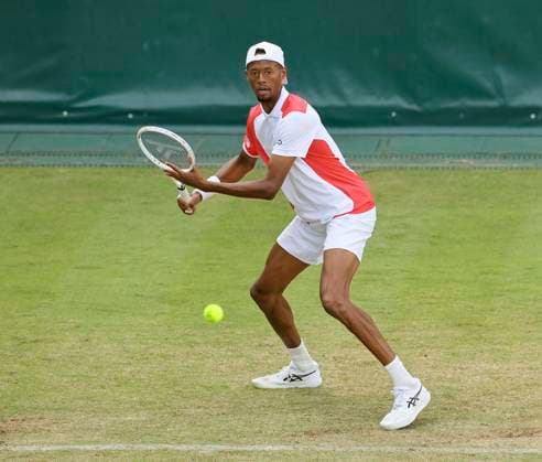 photo : Christopher EUBANKS (USA) besiegt Bublik in der 2. Runde Tennis-Turnier Terra Wortmann Cup im Gerry Weber Sportpark (OWL-Arena) in Halle Westfalen Mi. 19.06.2024