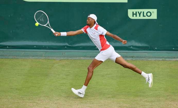 photo : Christopher EUBANKS (USA) besiegt Bublik in der 2. Runde Tennis-Turnier Terra Wortmann Cup im Gerry Weber Sportpark (OWL-Arena) in Halle Westfalen Mi. 19.06.2024